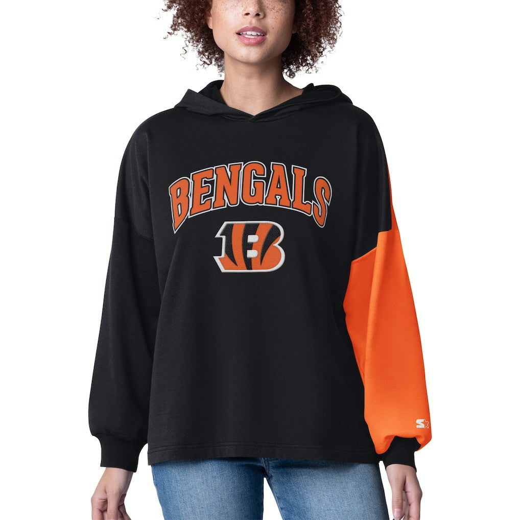 Cincinnati Bengals Starter Women's Power Move Long Sleeve Pullover Hoodie Black - NFL