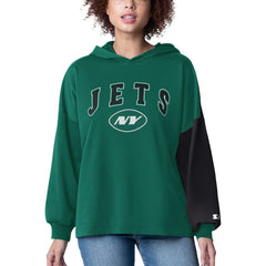New York Jets Starter Women's Power Move Long Sleeve Pullover Hoodie Green - NFL