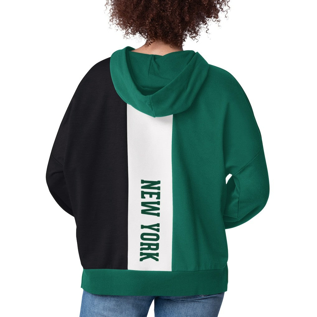New York Jets Starter Women's Power Move Long Sleeve Pullover Hoodie Green - NFL