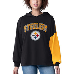 Pittsburgh Steelers Starter Women's Power Move Long Sleeve Pullover Hoodie Black - NFL