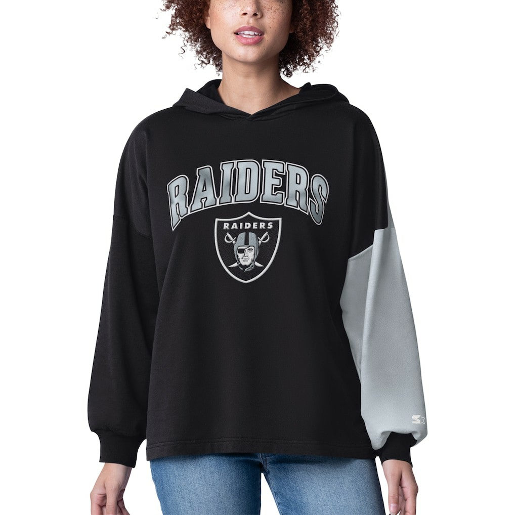 Las Vegas Raiders Starter Women's Power Move Long Sleeve Pullover Hoodie Black - NFL