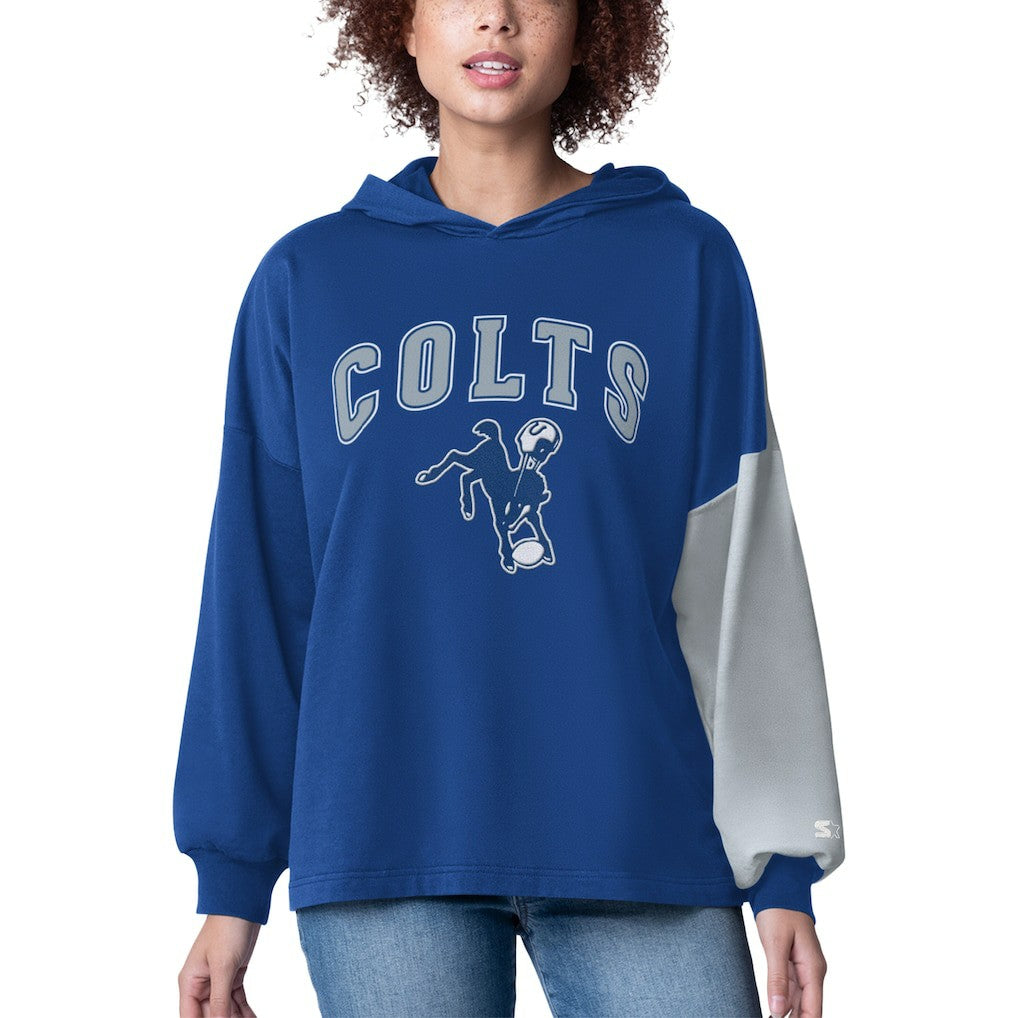 Indianapolis Colts Starter Women's Power Move Long Sleeve Pullover Hoodie Royal - NFL