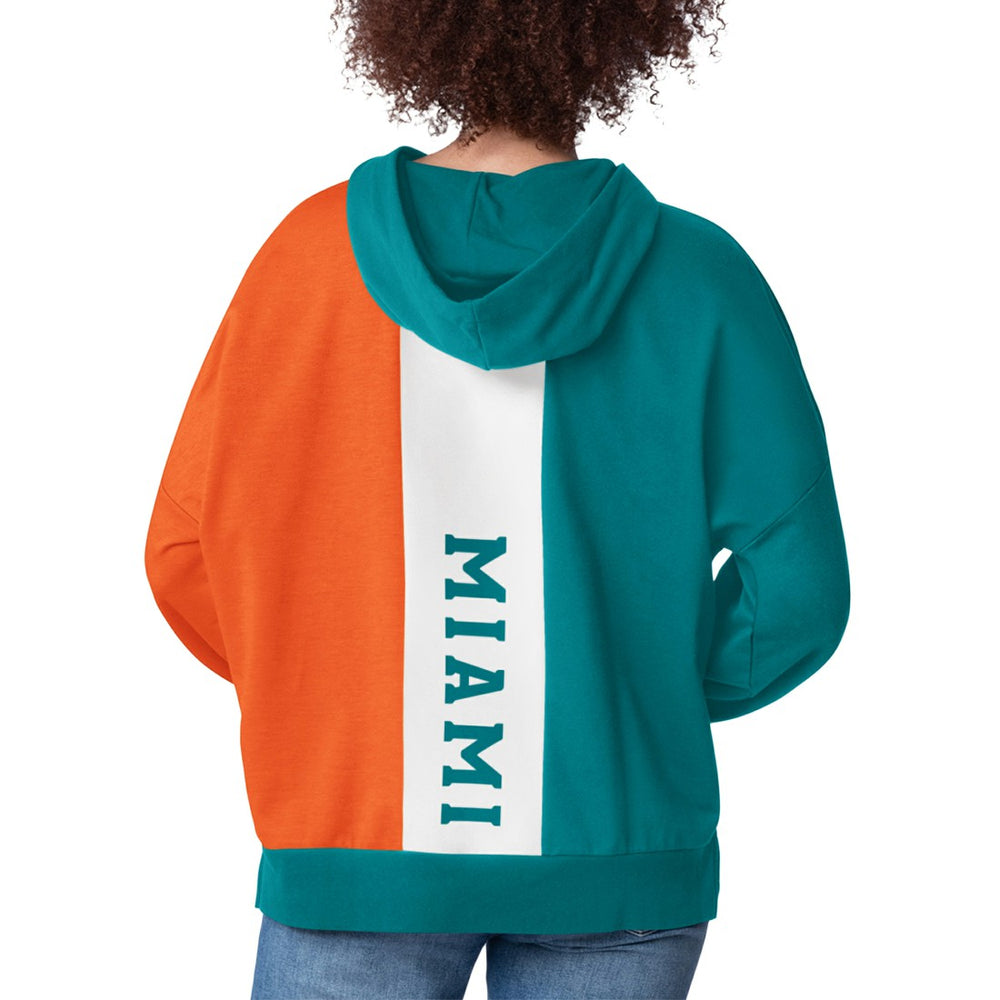 Miami Dolphins Starter Women's Power Move Long Sleeve Pullover Hoodie Aqua - NFL
