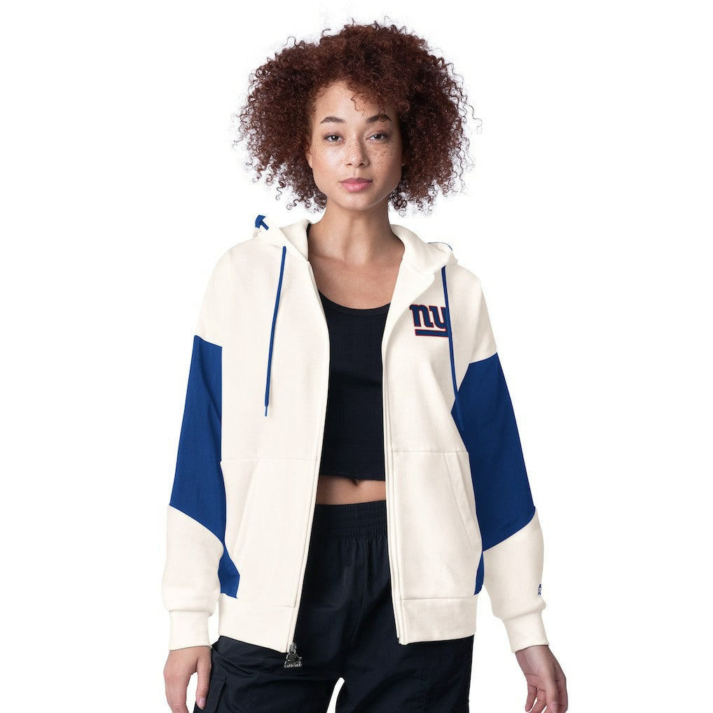 New York Giants Starter Women's Scrimmage Full-Zip Hoodie White - NFL