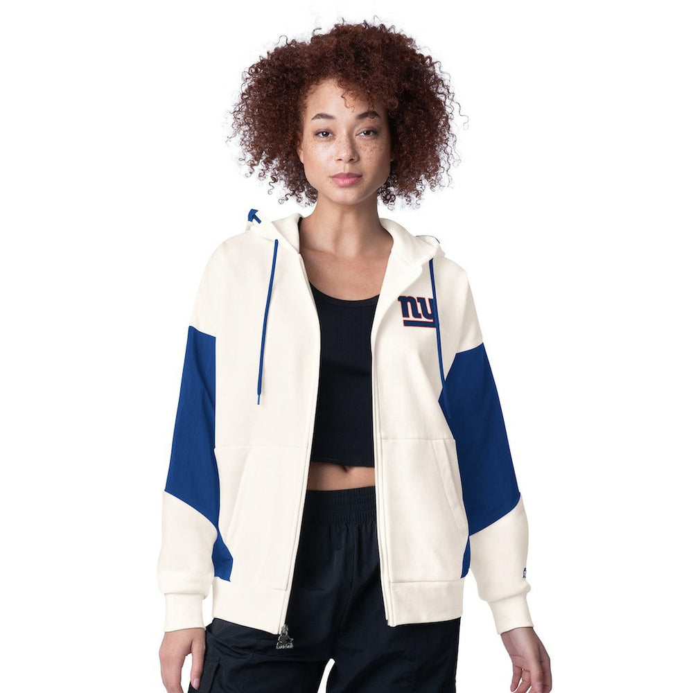 New York Giants Starter Women's Scrimmage Full-Zip Hoodie White - NFL