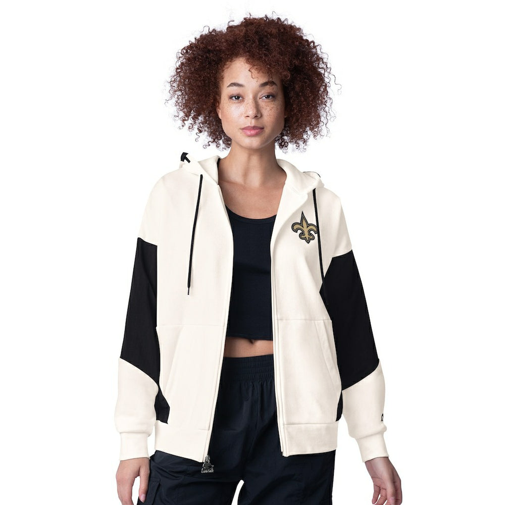 New Orleans Saints Starter Women's Scrimmage Full-Zip Hoodie White - NFL
