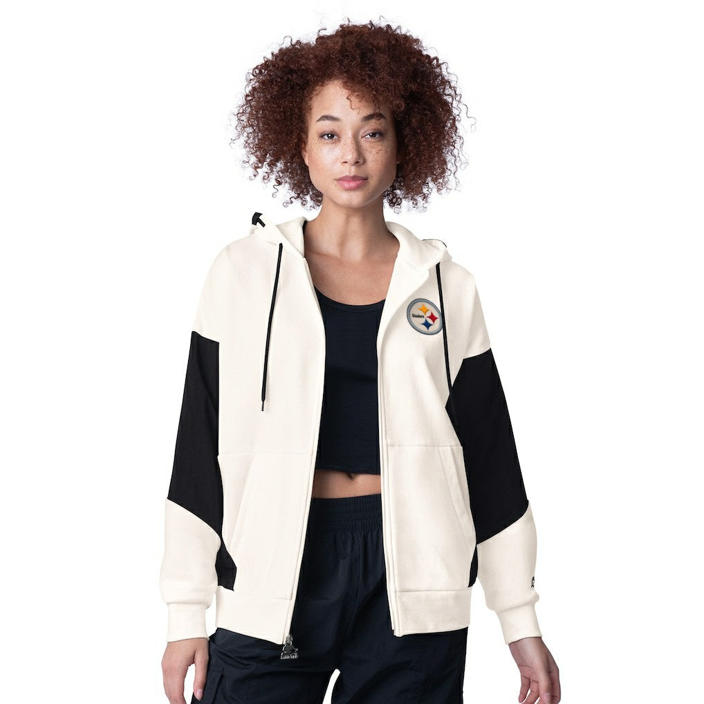 Pittsburgh Steelers Starter Women's Scrimmage Full-Zip Hoodie White - NFL