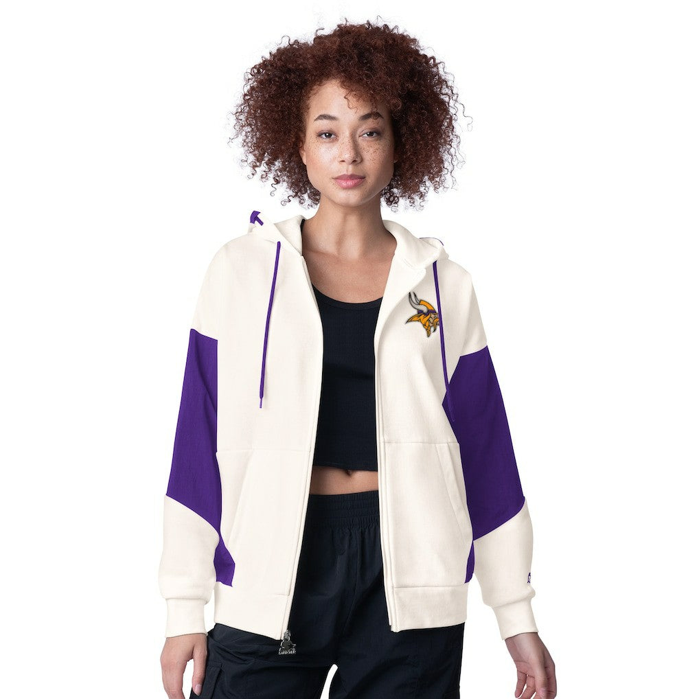 Minnesota Vikings Starter Women's Scrimmage Full-Zip Hoodie White - NFL