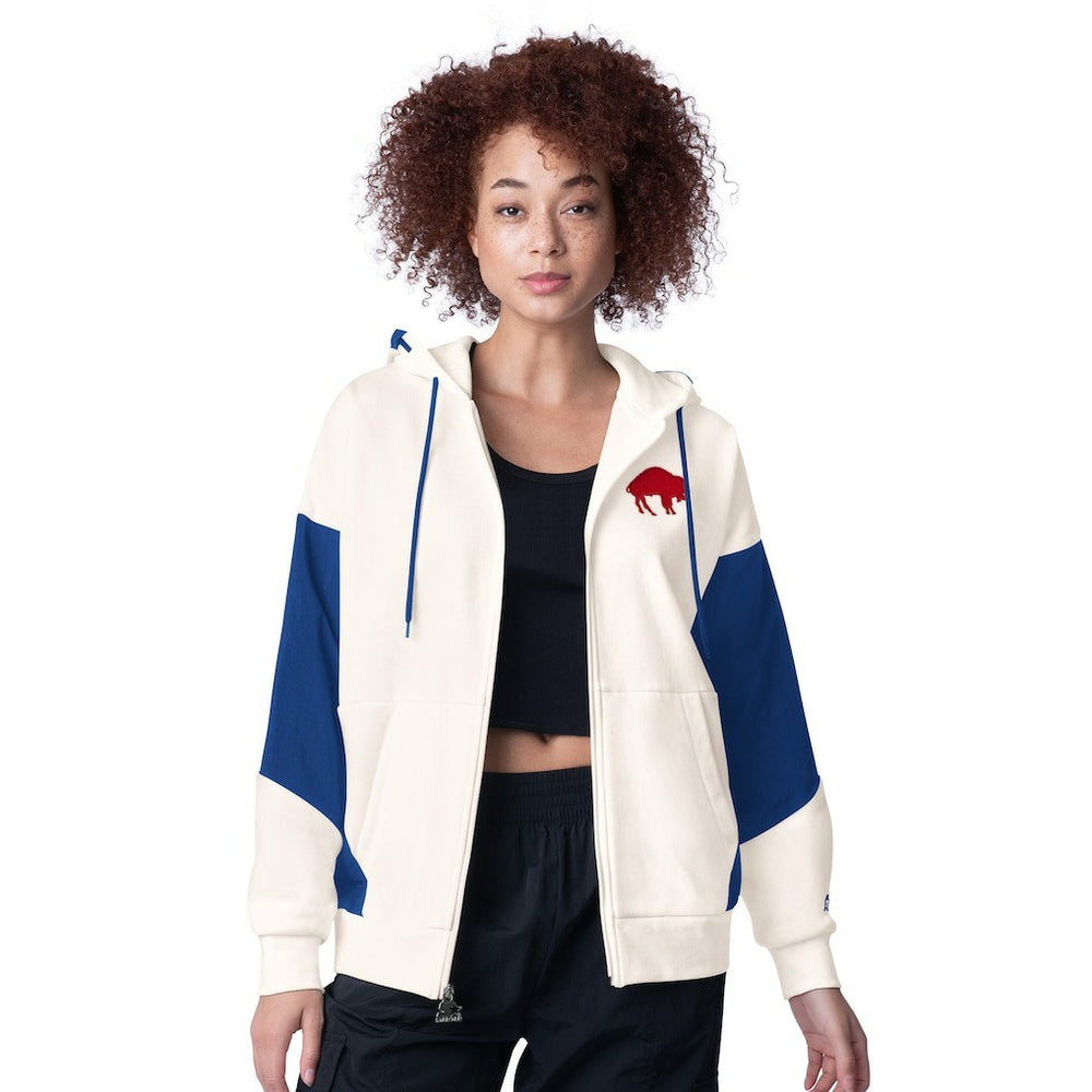 Buffalo Bills Starter Women's Scrimmage Full-Zip Hoodie White - NFL