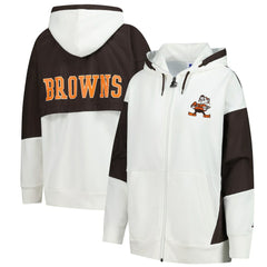 Cleveland Browns Starter Women's Scrimmage Full-Zip Hoodie White - NFL