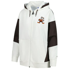Cleveland Browns Starter Women's Scrimmage Full-Zip Hoodie White - NFL