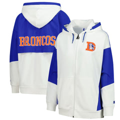 Denver Broncos Starter Women's Scrimmage Full-Zip Hoodie White - NFL