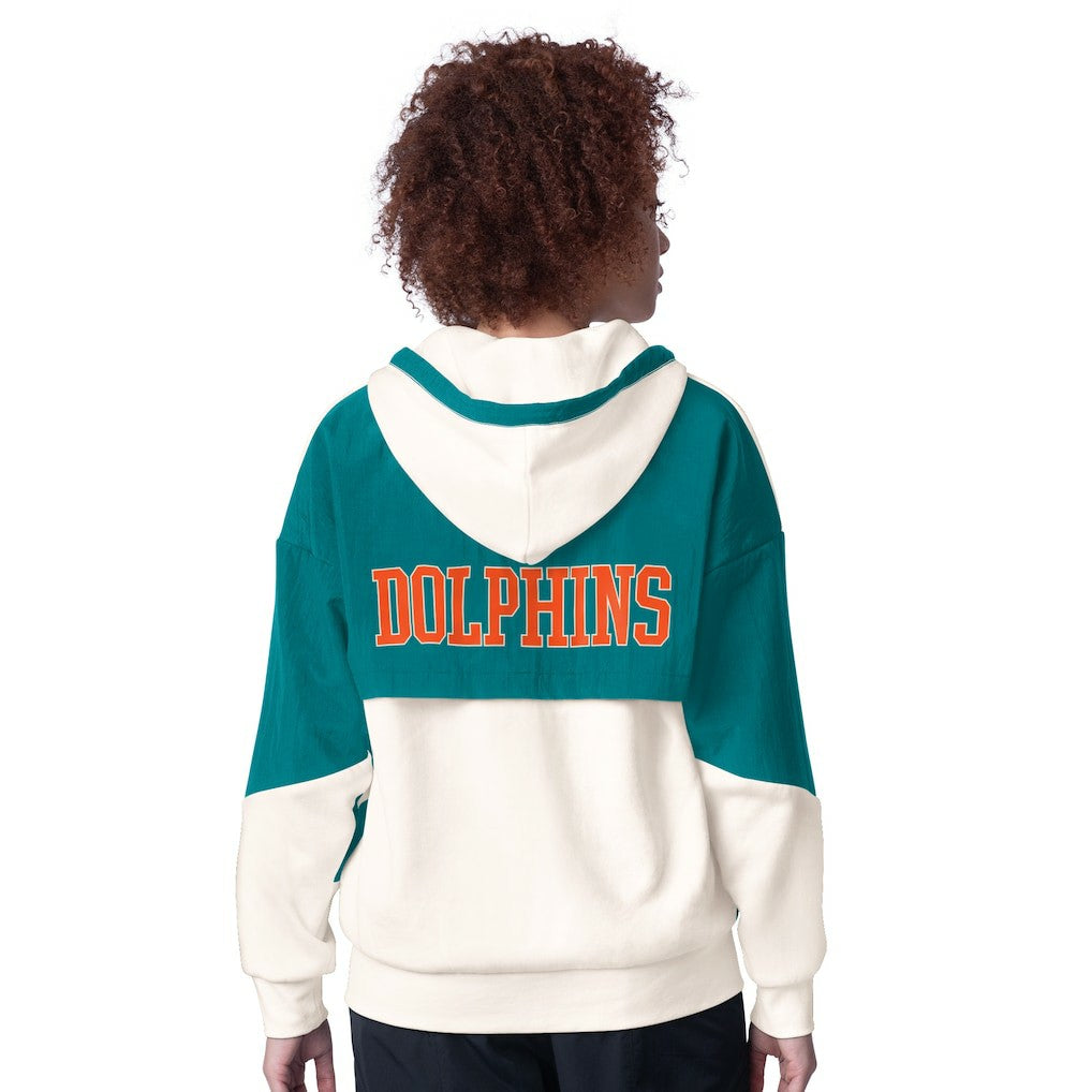 Miami Dolphins Starter Women's Scrimmage Full-Zip Hoodie White - NFL