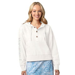 Cincinnati Bengals Margaritaville Women's Island Dream Solid Pullover Hoodie Cream - NFL