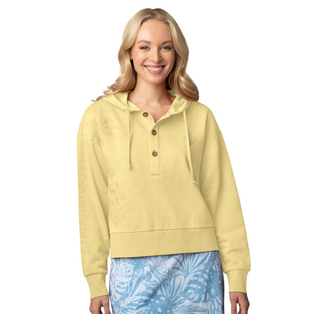 New Orleans Saints Margaritaville Women's Island Dream Solid Pullover Hoodie Yellow - NFL
