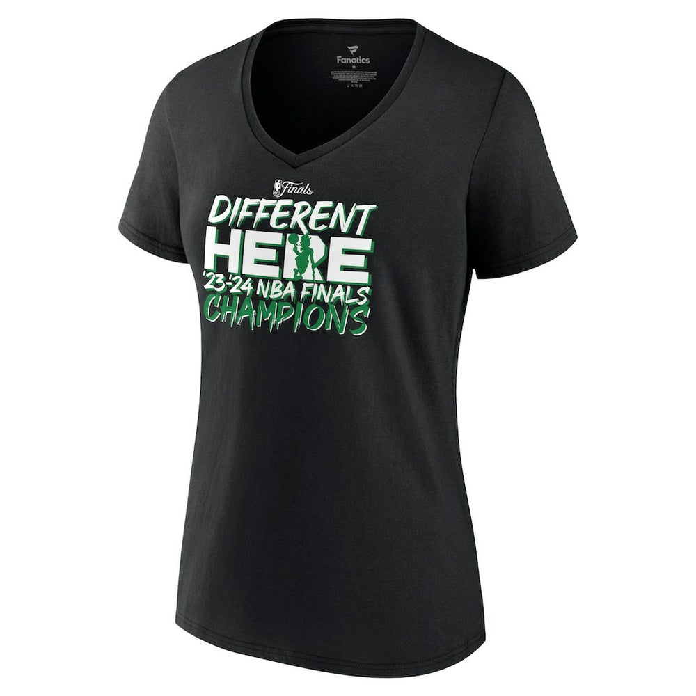 Fanatics - Boston Celtics Women's 2024 NBA Finals Champions Pump Fake Hometown Originals V-Neck T-Shirt - Black