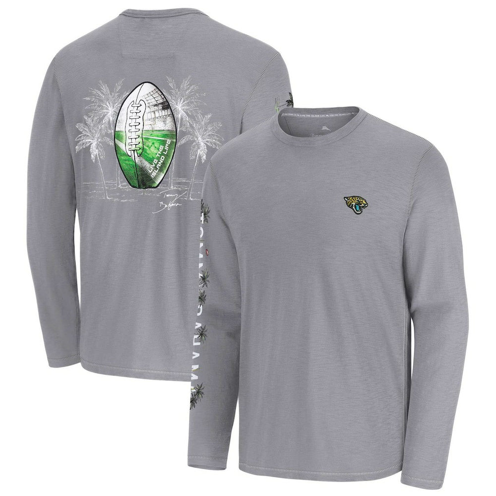 Jacksonville Jaguars Oasis Endzone Lux Long Sleeve T-Shirt Gray - Tommy Bahama