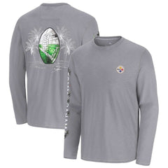 Pittsburgh Steelers Oasis Endzone Lux Long Sleeve T-Shirt Gray - Tommy Bahama