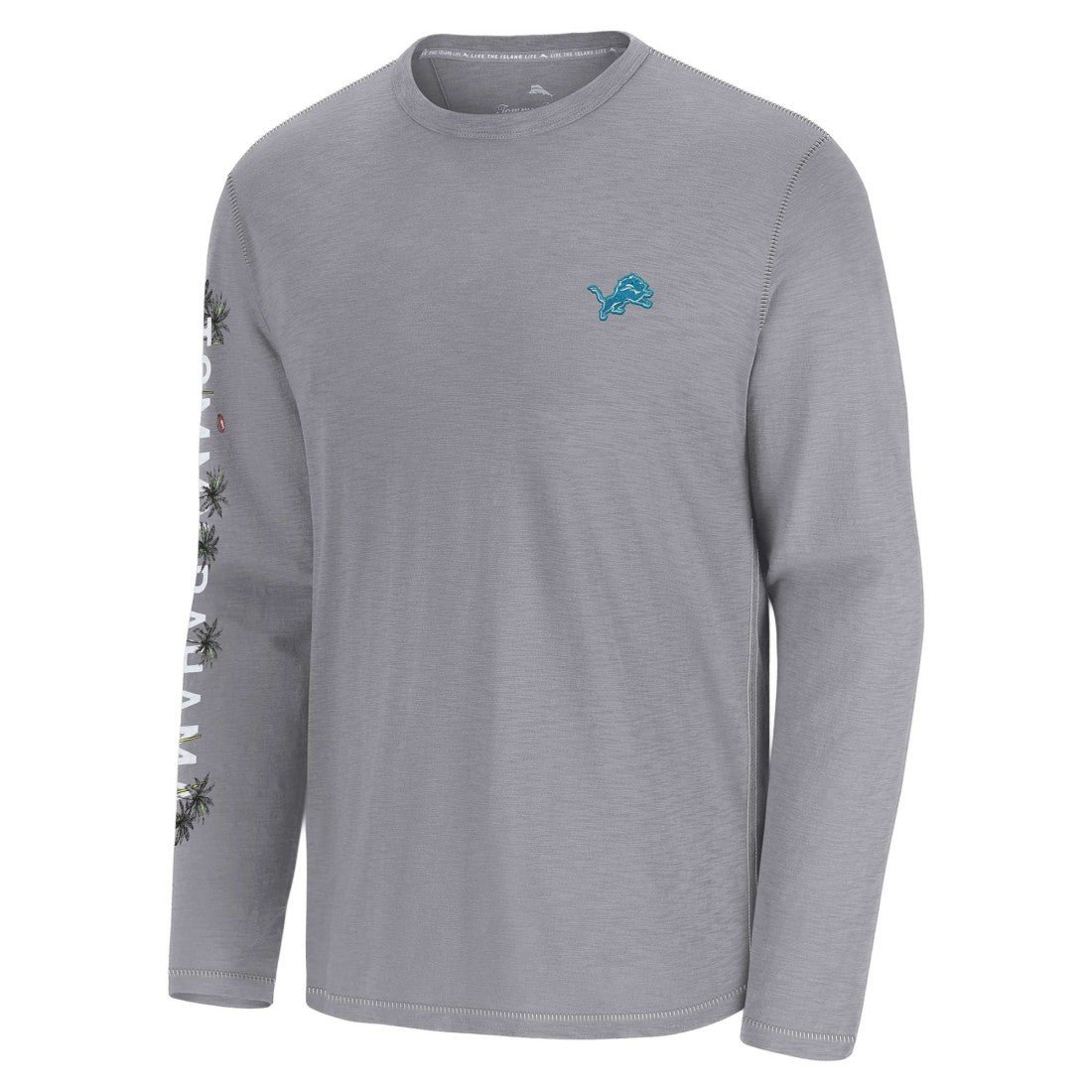 Detroit Lions Oasis Endzone Lux Long Sleeve T-Shirt Gray - Tommy Bahama