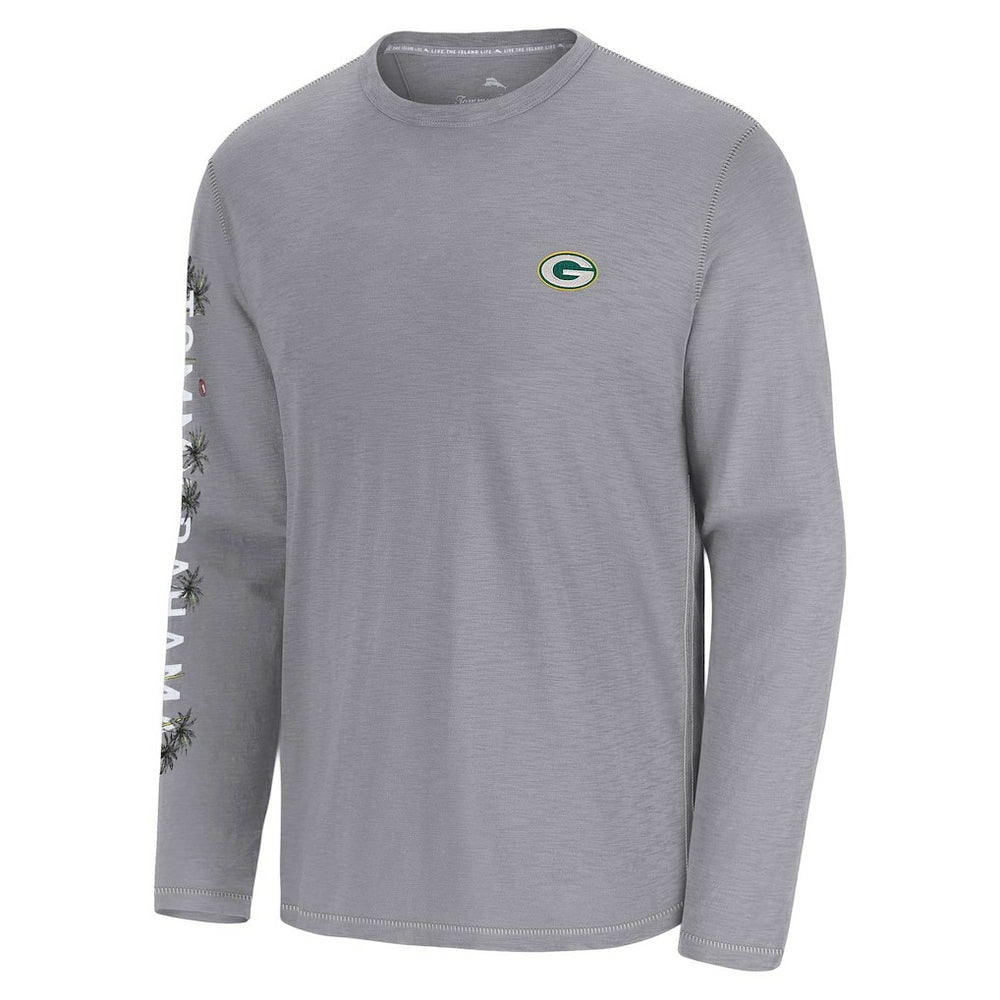 Green Bay Packers Oasis Endzone Lux Long Sleeve T-Shirt Gray - Tommy Bahama
