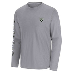 Las Vegas Raiders Oasis Endzone Lux Long Sleeve T-Shirt Gray - Tommy Bahama