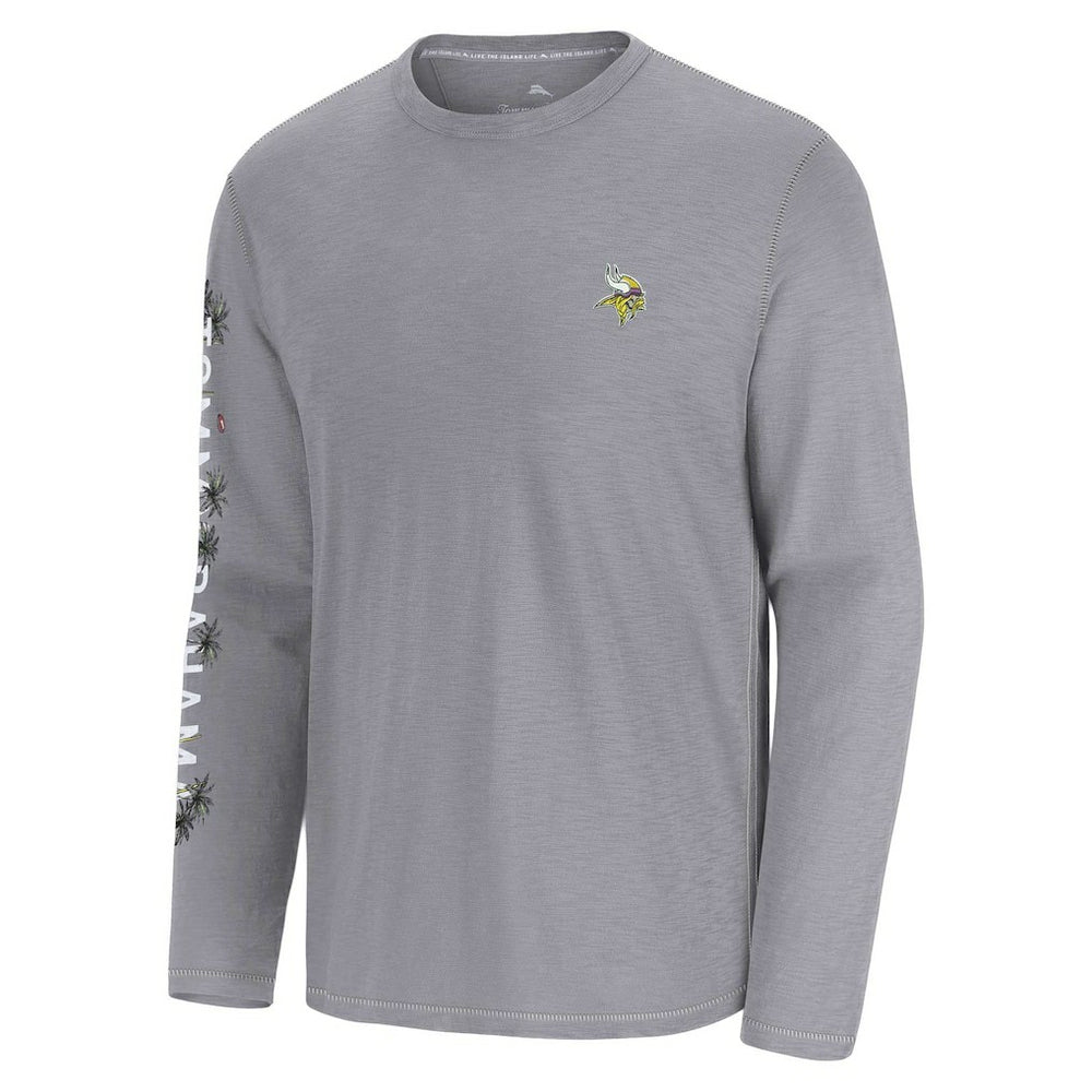 Minnesota Vikings Oasis Endzone Lux Long Sleeve T-Shirt Gray - Tommy Bahama