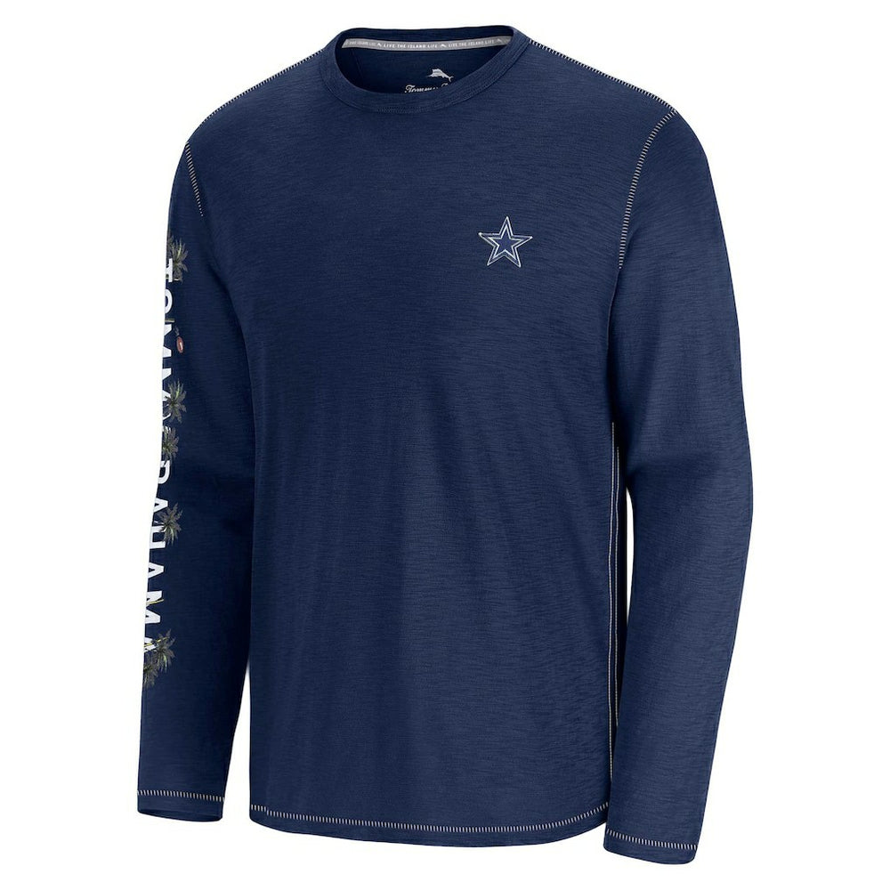Dallas Cowboys Oasis Endzone Lux Long Sleeve T-Shirt Blue - Tommy Bahama