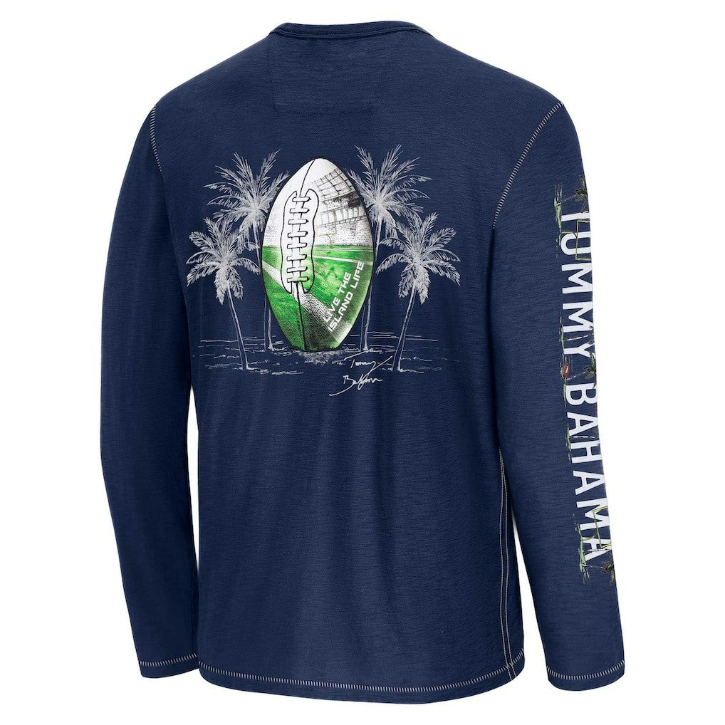 Dallas Cowboys Oasis Endzone Lux Long Sleeve T-Shirt Blue - Tommy Bahama