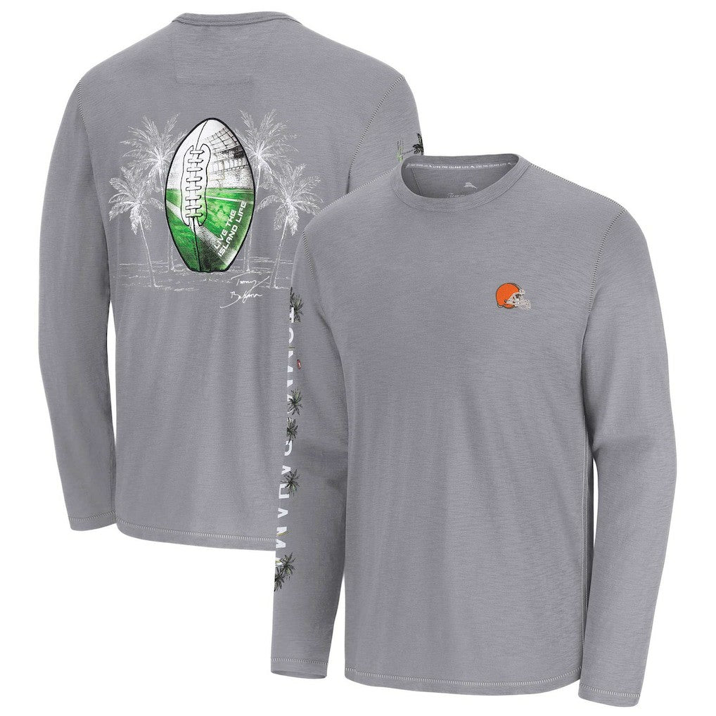 Cleveland Browns Oasis Endzone Lux Long Sleeve T-Shirt Gray - Tommy Bahama