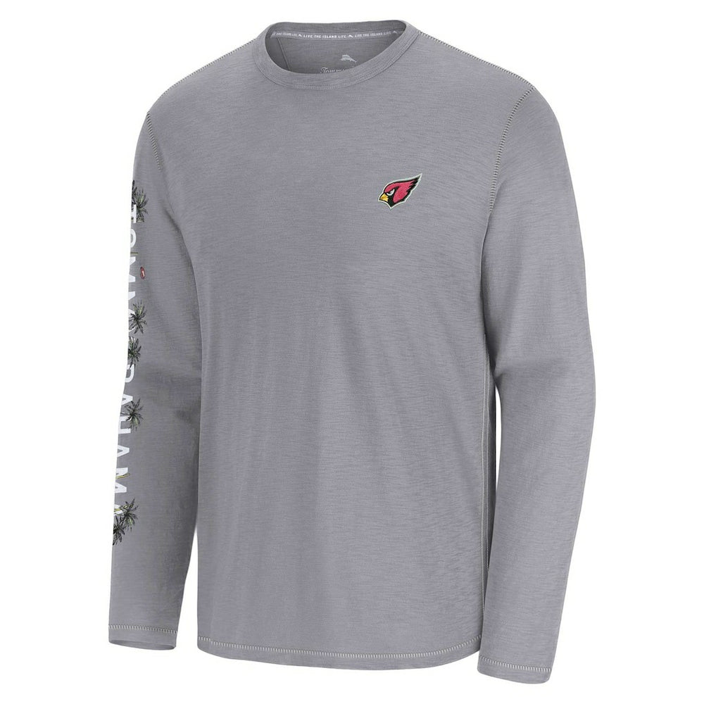 Arizona Cardinals Oasis Endzone Lux Long Sleeve T-Shirt Gray - Tommy Bahama