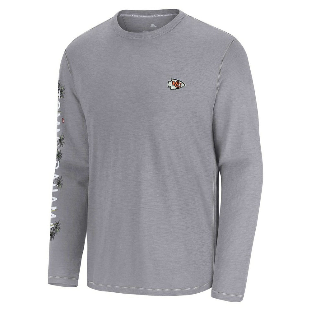 Kansas City Chiefs Oasis Endzone Lux Long Sleeve T-Shirt Gray - Tommy Bahama