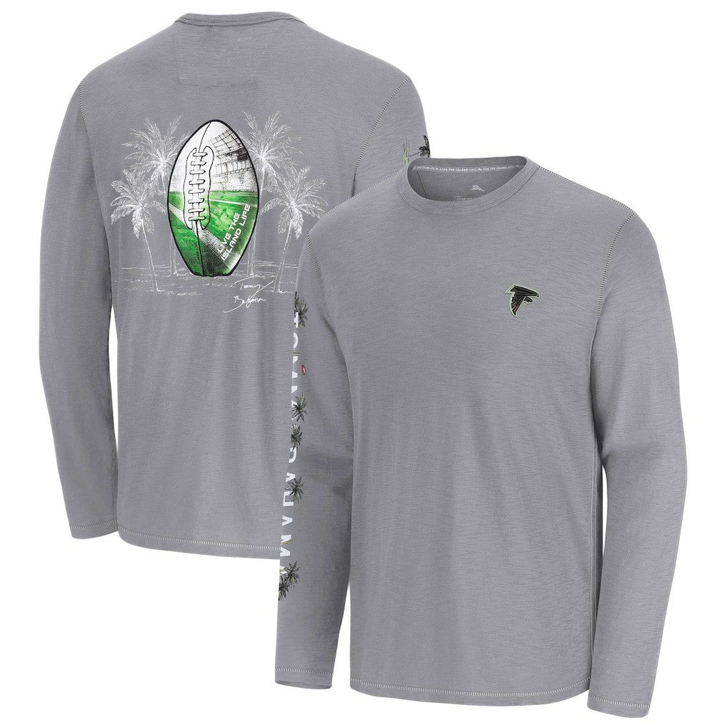 Atlanta Falcons Oasis Endzone Lux Long Sleeve T-Shirt Gray - Tommy Bahama