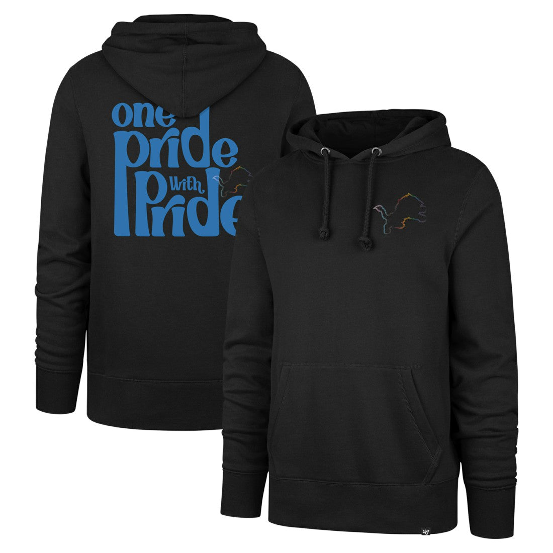 Detroit Lions '47 Pride Headline Pullover Hoodie Black - 47 brand