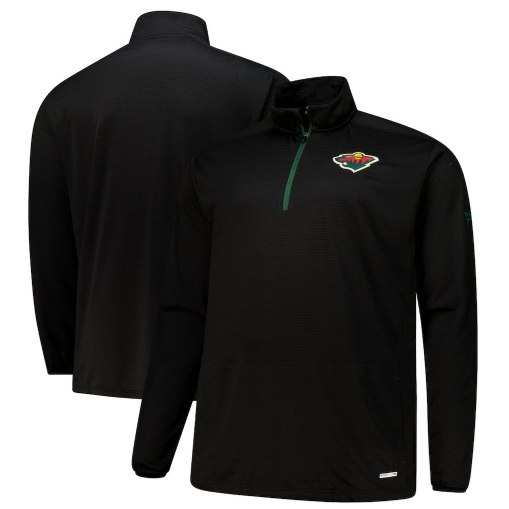 Minnesota Wild - Fanatics Big & Tall Authentic Pro Quarter-Zip Top Black