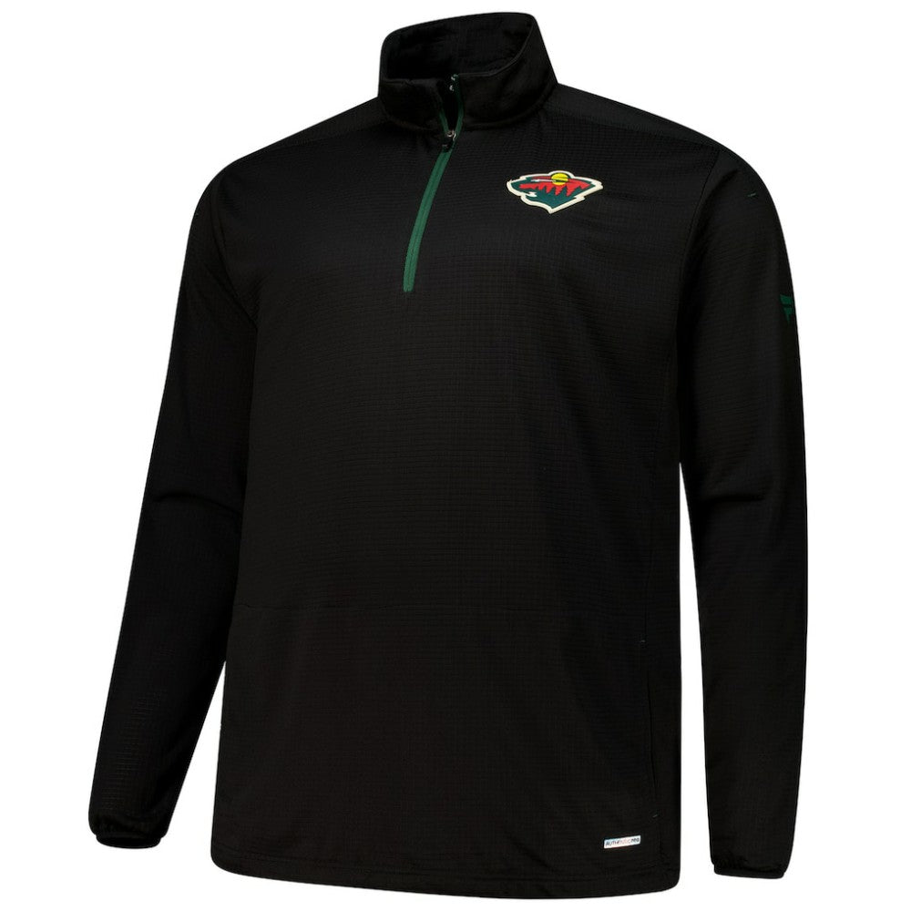 Minnesota Wild - Fanatics Big & Tall Authentic Pro Quarter-Zip Top Black