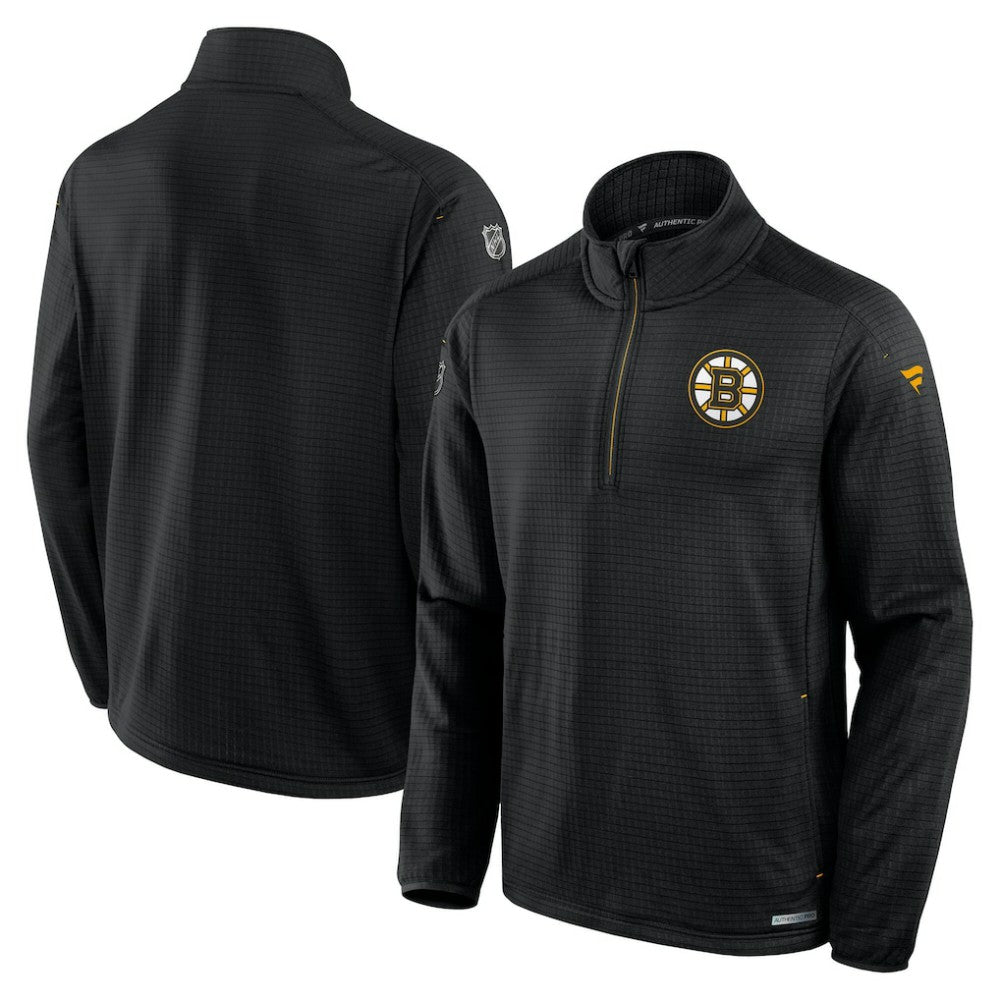 Boston Bruins Fanatics Big & Tall Authentic Pro Quarter-Zip Top Black
