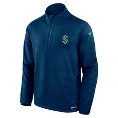 Seattle Kraken Fanatics Big & Tall Authentic Pro Quarter-Zip Top Navy