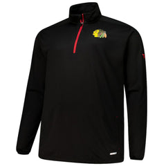 Chicago Blackhawks Fanatics Big & Tall Authentic Pro Quarter-Zip Top Black
