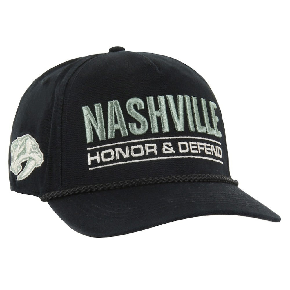 Nashville Predators - '47 OHT Military Appreciation Homeland Honor and Defend Hitch Adjustable Hat Black