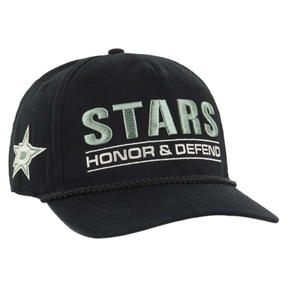 Dallas Stars - '47 OHT Military Appreciation Homeland Honor and Defend Hitch Adjustable Hat Black