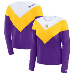 Minnesota Vikings WEAR by Erin Andrews Women's Chevron Tri-Blend Long Sleeve T-Shirt Purple/Gold - NFL