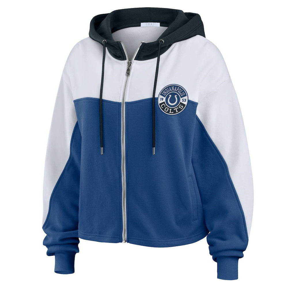 Indianapolis Colts WEAR by Erin Andrews Women's Plus Size Color Block Full-Zip Hoodie Royal - NFL