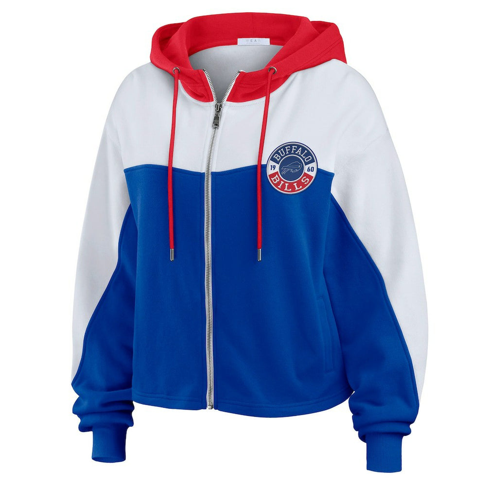 Buffalo Bills WEAR by Erin Andrews Women's Plus Size Color Block Full-Zip Hoodie Royal - NFL