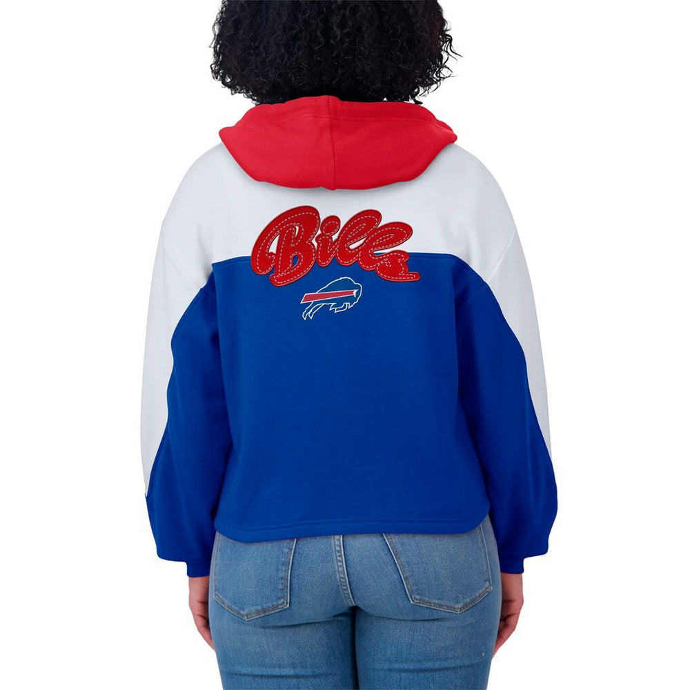 Buffalo Bills WEAR by Erin Andrews Women's Plus Size Color Block Full-Zip Hoodie Royal - NFL