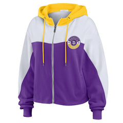 Minnesota Vikings WEAR by Erin Andrews Women's Plus Size Color Block Full-Zip Hoodie Purple - NFL