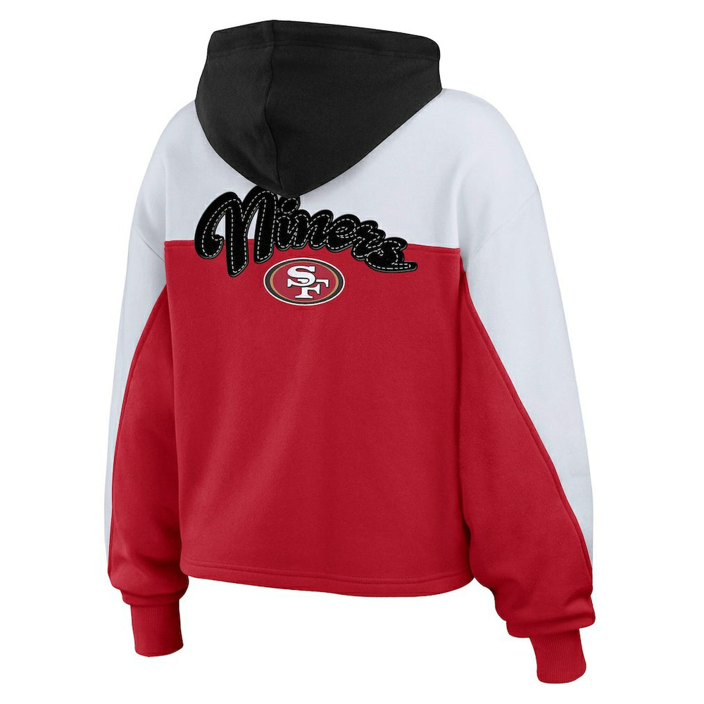 San Francisco 49ers WEAR by Erin Andrews Women's Plus Size Color Block Full-Zip Hoodie Scarlet - NFL