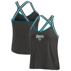 Jacksonville Jaguars WEAR by Erin Andrews Women's Cross Strap Tri-Blend Tank Top Black - NFL