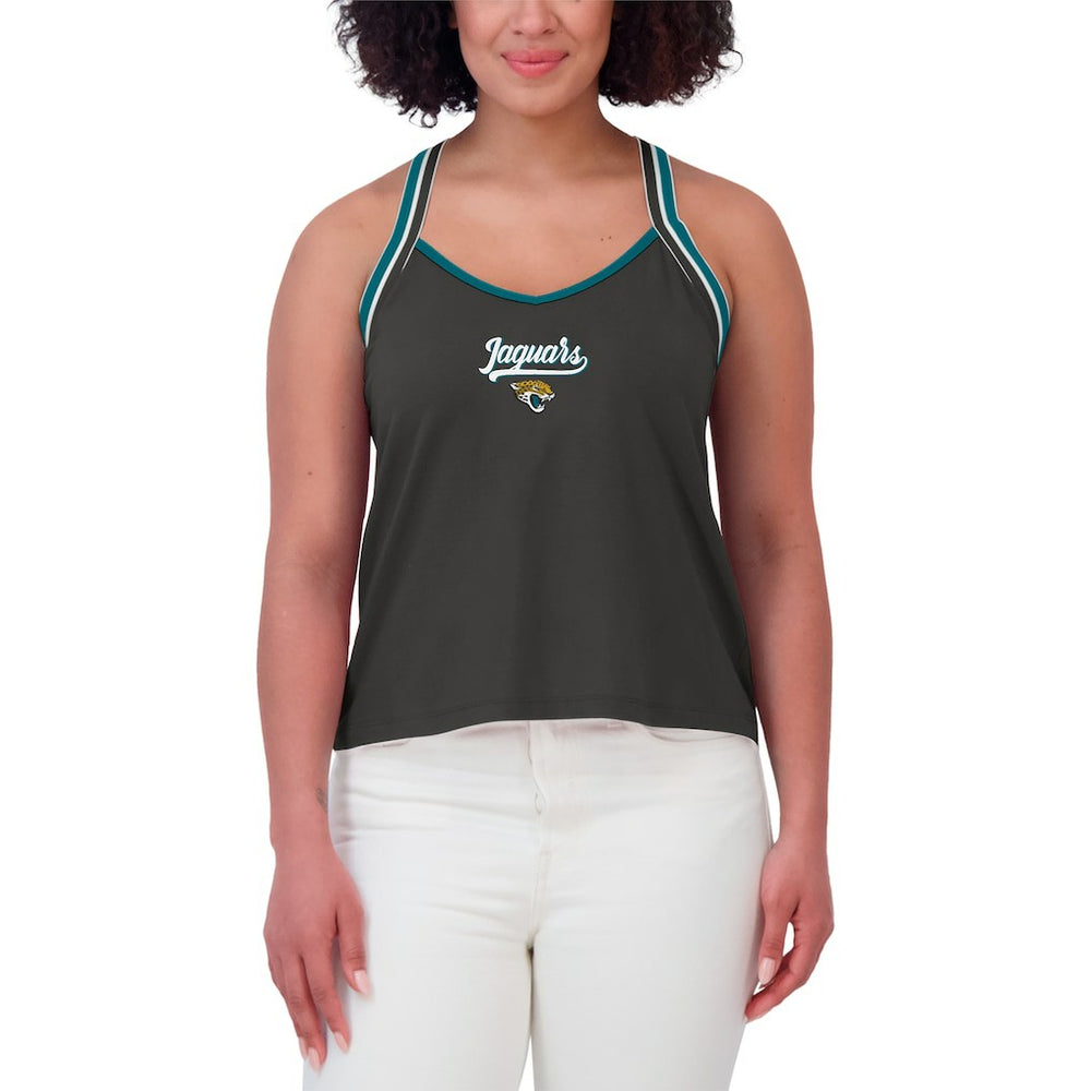 Jacksonville Jaguars WEAR by Erin Andrews Women's Cross Strap Tri-Blend Tank Top Black - NFL
