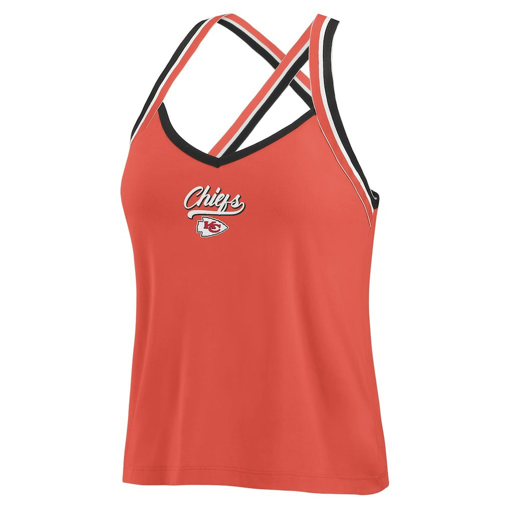 Kansas City Chiefs WEAR by Erin Andrews Women's Cross Strap Tri-Blend Tank Top Red - NFL