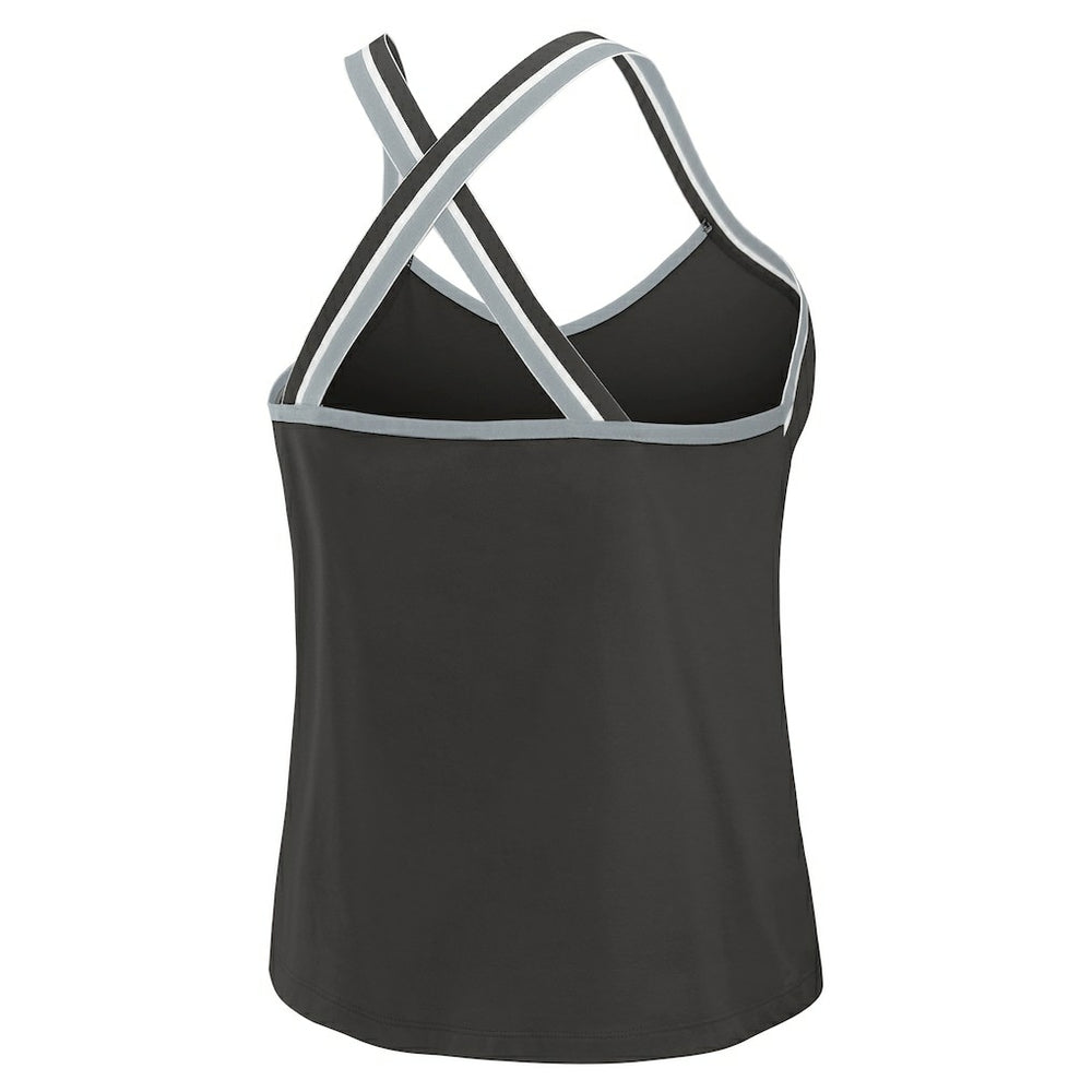 Las Vegas Raiders WEAR by Erin Andrews Women's Cross Strap Tri-Blend Tank Top Black - NFL